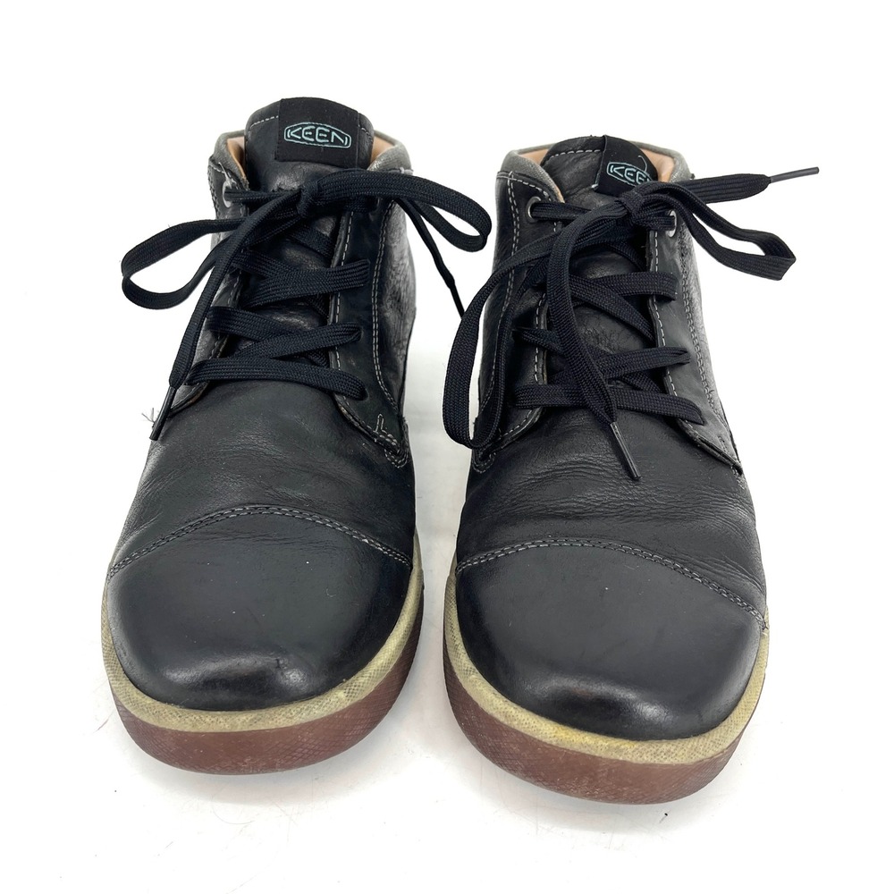 KEEN Glenhaven Mens Black Leather Lace Up Mid Ankle Boots Shoes Size 11 (EU44.5)